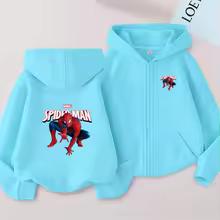 Kids Zipper Style Coat Fashion Animation Film Sweatshirt Clothing Boys Girl 3-12 Yrs Hoodie Long-Sleeved Casual Charming Clothes