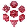 Cusdie Kleurrijke Glazen DND Dobbelstenen 7 Bliksem Edelsteen Dobbelstenen Handgemaakte Polyhedrale Dobbelstenen Set met Lederen Hoesje voor RPG Collectie Cadeau