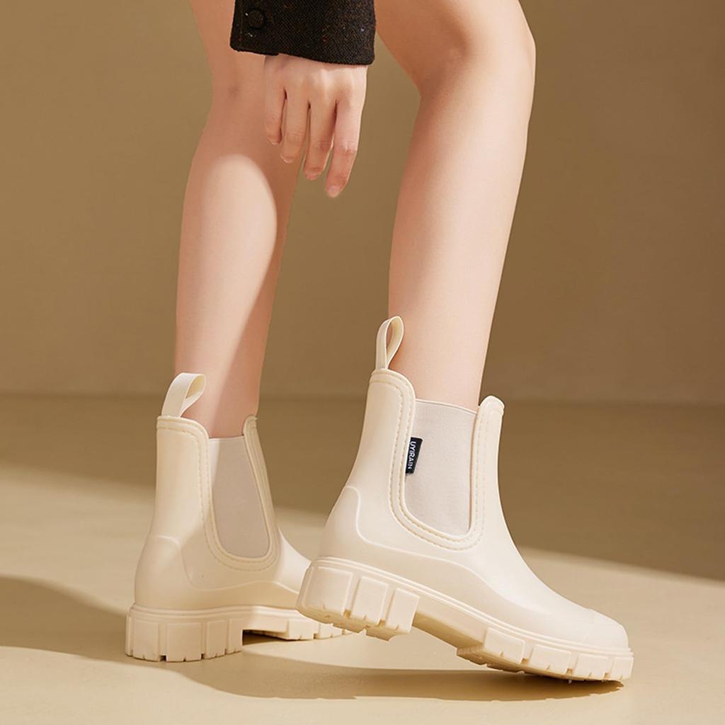 Moerstar Rain Side Short Suitable for Rainy and All Perfect for Outdoor and Work Japanese Shoe Size Women's Boots, Gore, Waterproof, Boots, Non-Slip,