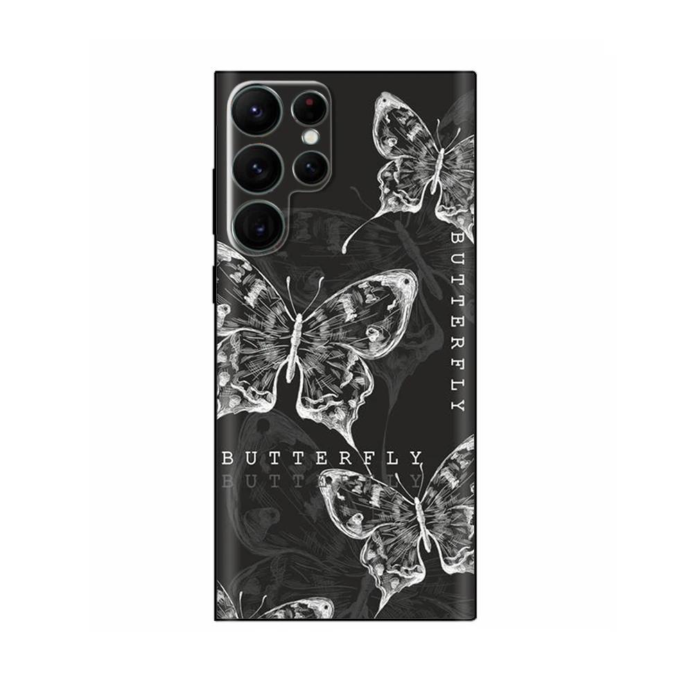 Flower Case For Samsung Galaxy S22 Ultra Phone Cases Fashion Soft Liquid Silicone Back Cover For Samsung S22 5G S22+ Plus Fundas