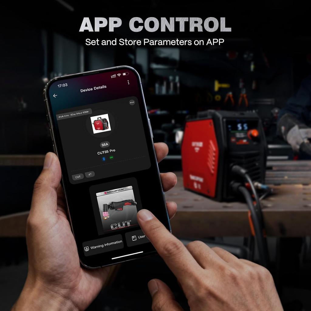 ARCCAPTAIN IControl CUT55 Pro Plasma Cutter 55A 230V EU Plug Non Touch Pilot Arc APP Control Plasma Cutter