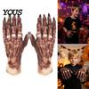 Comfortable Latex Horror Gloves 1 Pair Halloween Costume for Adults Kids, Zombie Hands Detailed Gloves, Scary Ghost Hand Cosplay Accessory Masquerade