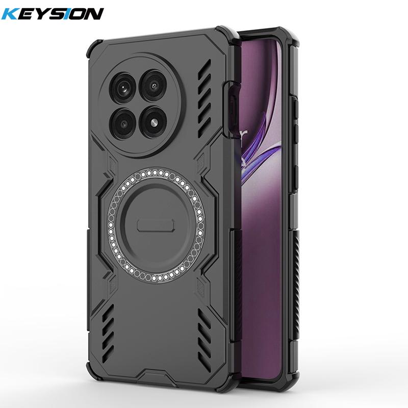 KEYSION Hollow Heat Dissipation Case for OnePlus 13R 5G Silicone+PC Magnetic Cooling Shockproof Phone Cover for 1+ Ace 5 Pro 5G