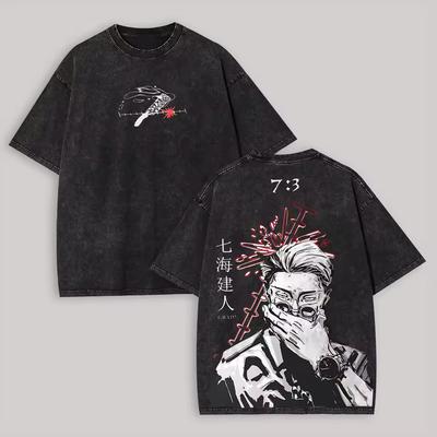 Tricou Imprimat Jujutsu Kaisen Kento Nanami 2026 pentru Bărbați și Femei Tricou Spălat Bumbac Vintage de Înaltă Calitate Topuri Y2K