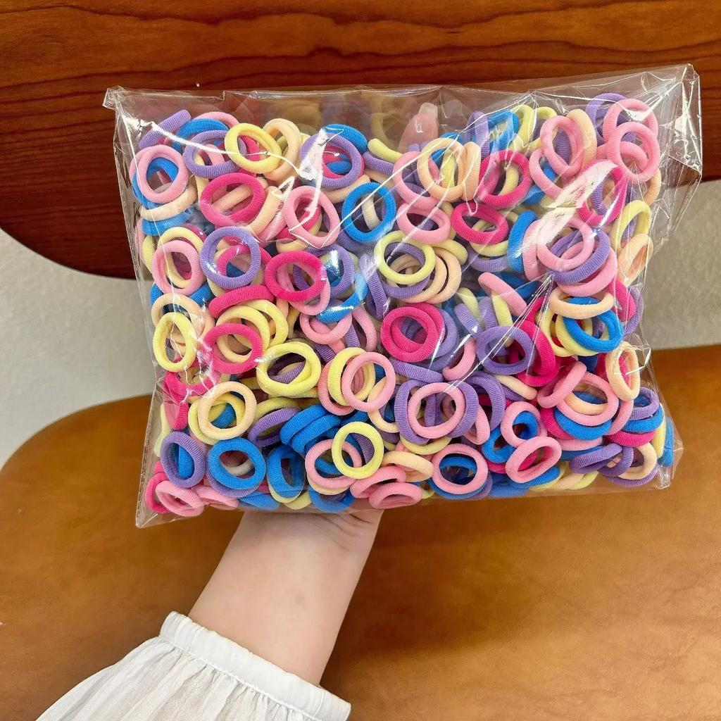 100/500pcs Women Girls Colorful Nylon Elastic Hair Bands Ponytail Hold Small Hair Tie Rubber Bands Scrunchie Hair Accessories