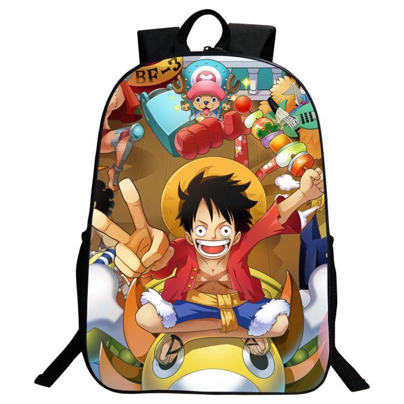 Durable And Fashionable Anime One Piece Monkey D. Luffy Travel Bookbag For Students
