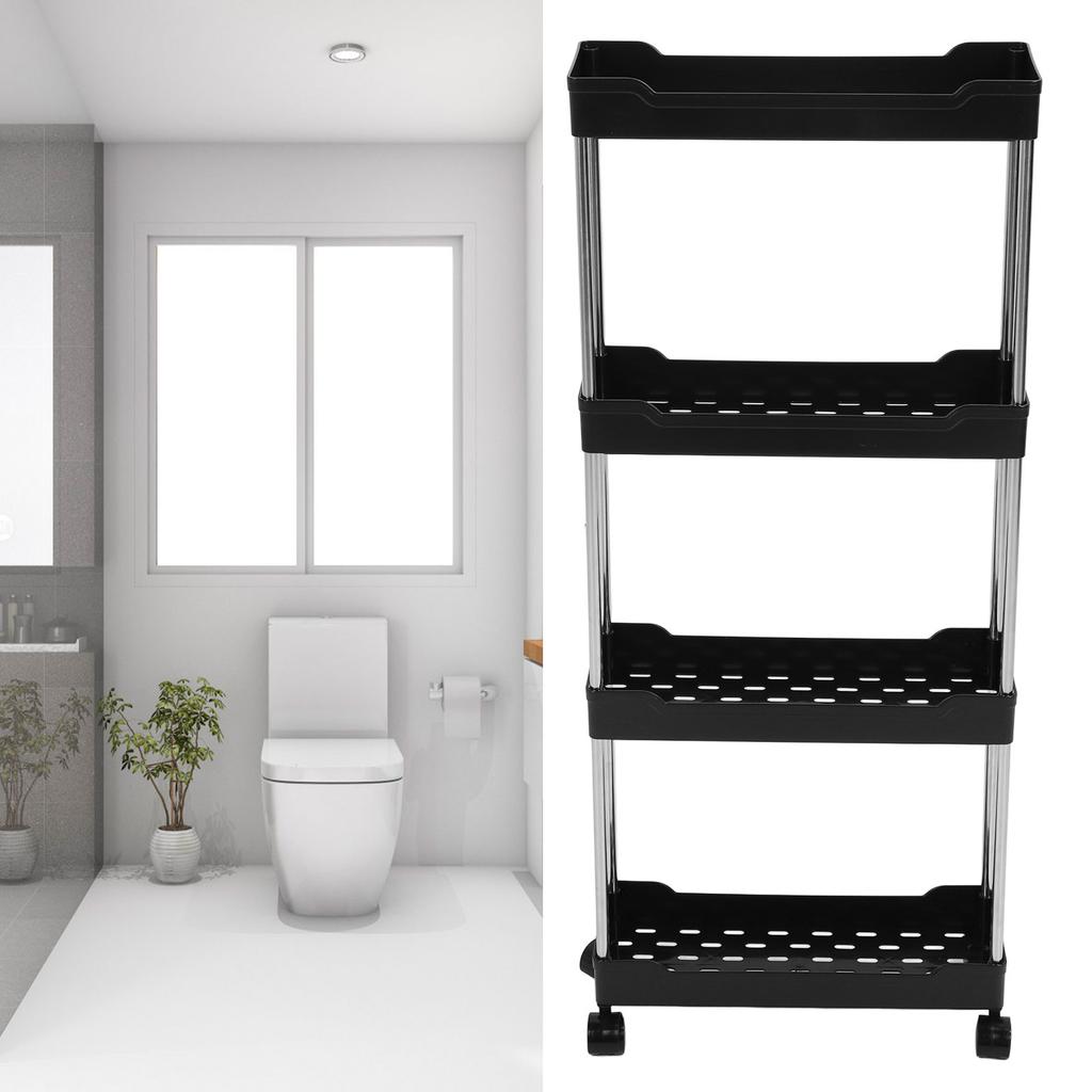 Úzký pojízdný úložný vozík 4 patra Koupelna   Mobilní policový systém Servisní vozík Věžový regál pro Kuchyň Prádelnu Úzká místa   Typ