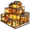 Spilay DIY Holz Miniatur Puppenhaus Bausatz Set für Anfänger mit LED Lichtern und Spieluhr Weihnachtsgeschenk für Alter 14 und Älter kein 1/24 - - Geburtstag,