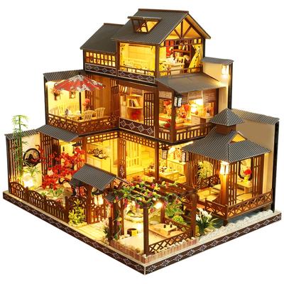 Spilay DIY Wooden Miniature Dollhouse Kit Set for Beginners with LED Lights and Music Box Christmas Gift for Ages 14 and Up No 1/24 - - Birthday,