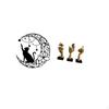 Art Sculpture Abstract Resin Thinker Statues Black Cat Lover Gifts Tabletop Office Bookshelf Living