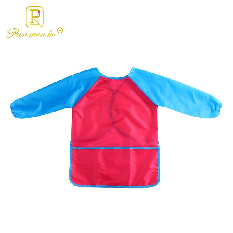 Children's Long Sleeve Waterproof Painting Smock with Velcro Closure