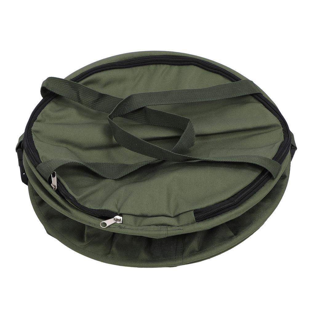 24 Gallons Garden Trash Can with Zippered Lid Oxford Cloth Large Capacity Foldable Portable Outdoor Garbage Container for Picnic