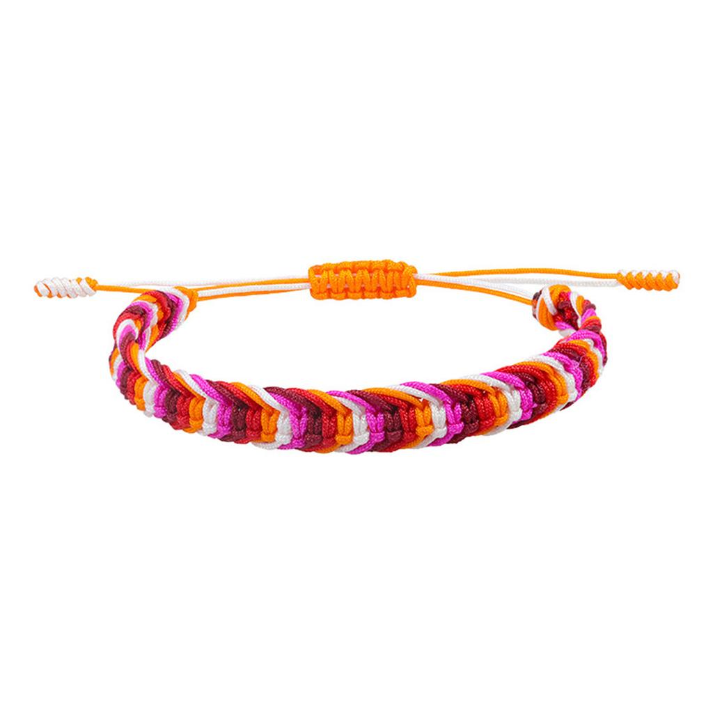 Polyester Boho Bohemia Waved String Braided Friendship Bracelets Ethnic Multicolor Weave Textured Adjustable 15cm-27cm long, 1PC