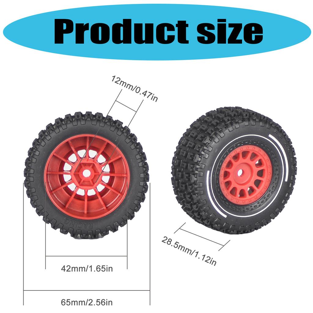 Remote Control Model Rubber Car Supplies Beadlock Wheel Mud Terrain Tires Set Wheel Tires Detachable Fine Car Parts