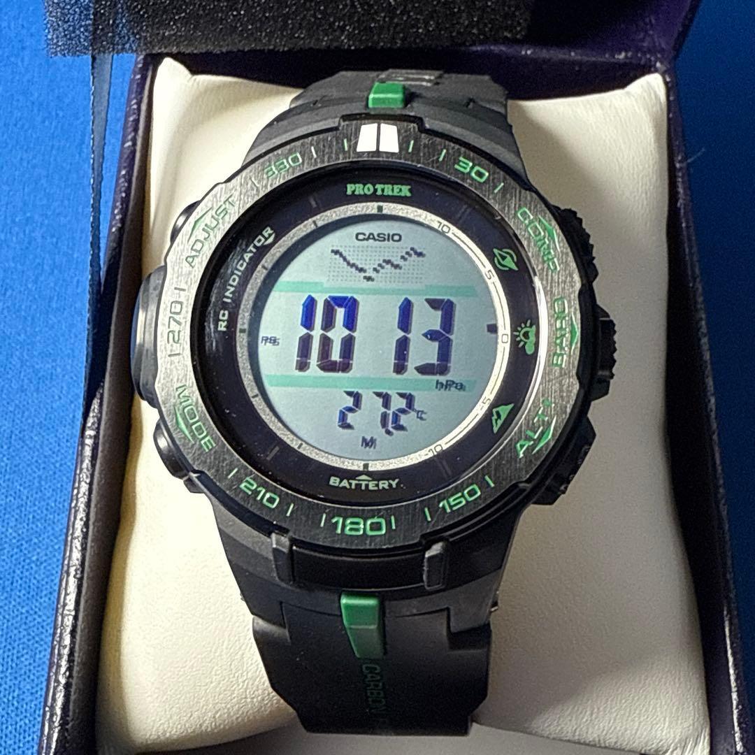 Used [With box] CASIO PRO TREK outdoor solar radio clock