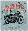 Vintage Motorrad Duschvorhang Klassisches Fahrrad Design Retro Kunst Leinen180X210