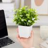 Compact Decorative Plant Artificial Eucalyptus Potted Plant, Lifelike Faux Greenery with Purple/White Flowers & Verdant Leaves, UV-Resistant
