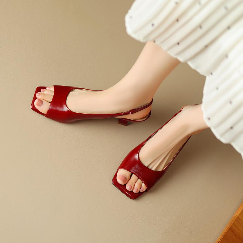 Summer Peep Toe Women Sandals Fashion Slip On Dress Singbacks Pumps Women's Evening Party Sandalias