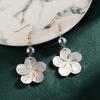 Black Natural Shell Earring Handmade Pearls Beads Pendant Earwears Ear Ornaments Charming Ear Hangers for Women Girl