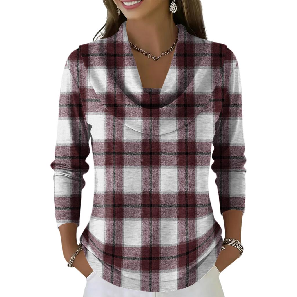 Dámský ležérní a módní svetr s dlouhým rukávem a potiskem, kulatým výstřihem