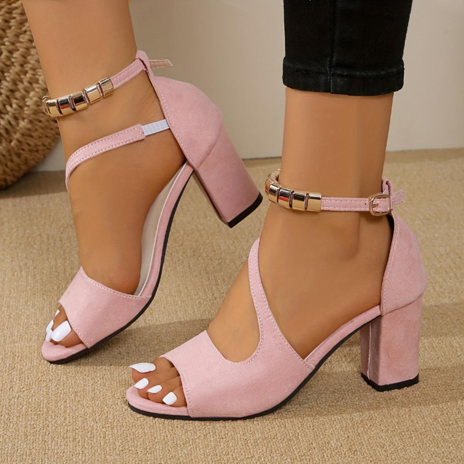

Women s Sandals with Heel Summer Hallux Valgus High Heels Shoes 41 розовый