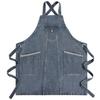 Fashionable Washed Denim Apron, New Waist Hugging Coffee Milk Tea Flower Shop Work Clothes, Dirt Resistant and Waterproof Apron,