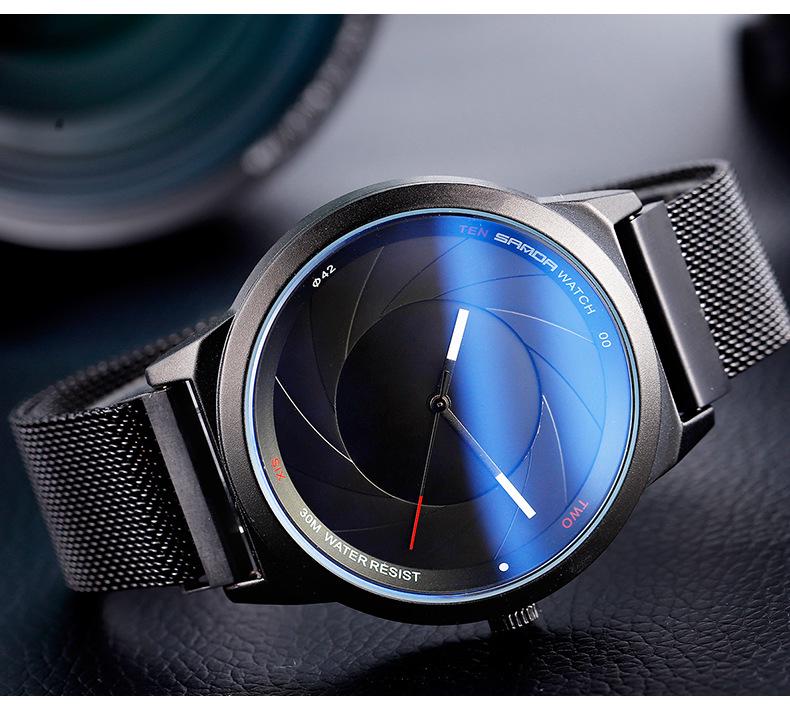 Sanda Ultra-Thin Quartz Couple Watches: Waterproof, Trendy Mesh Strap for Men & Women