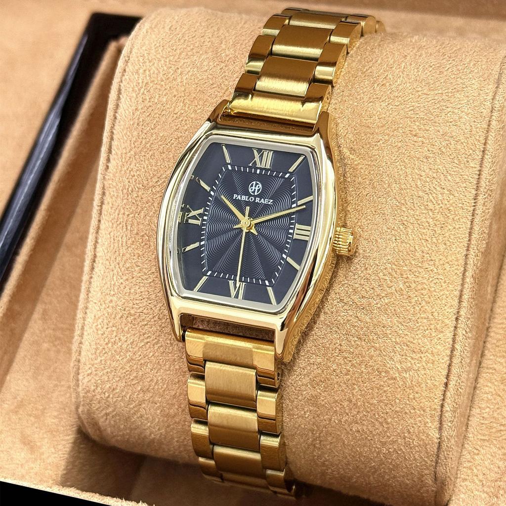 Women Quartz Watch Gold Bracelet Watch Temperament Ladies Fashion light luxury Clock Watches Has box and regulator