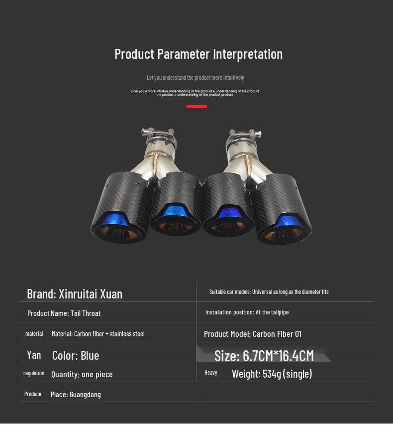 BMW Series Suitable Modified Four-Outlet Stainless Steel Carbon Fiber Exhaust Tailpipe for X3X4535
