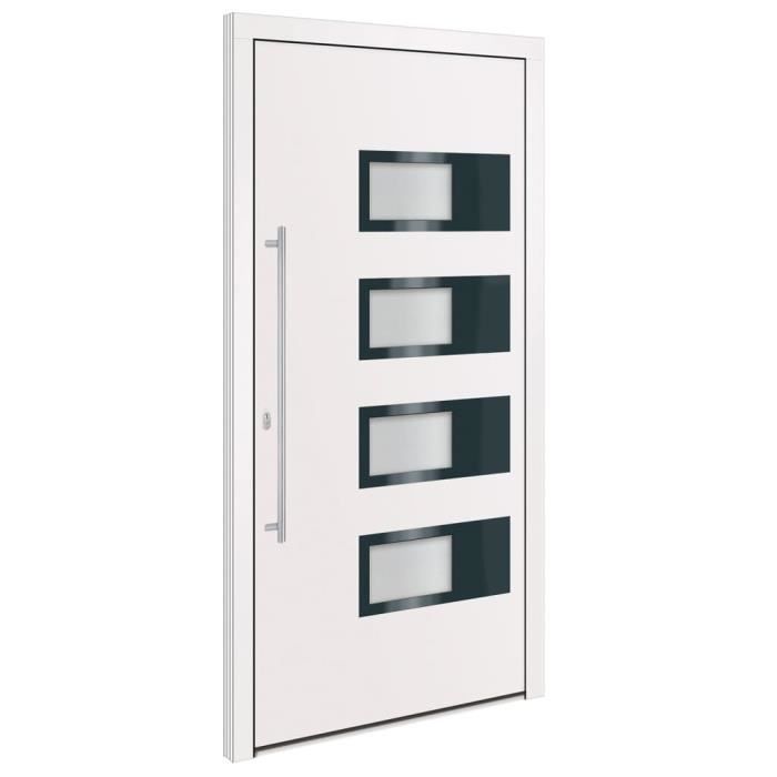 VidaXL Front Door White 110x210 Cm Aluminium and PVC 3157067