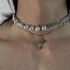 Multi Layer Cross Pearl Choker Clavicle Necklace For Women Fashion Jewelry