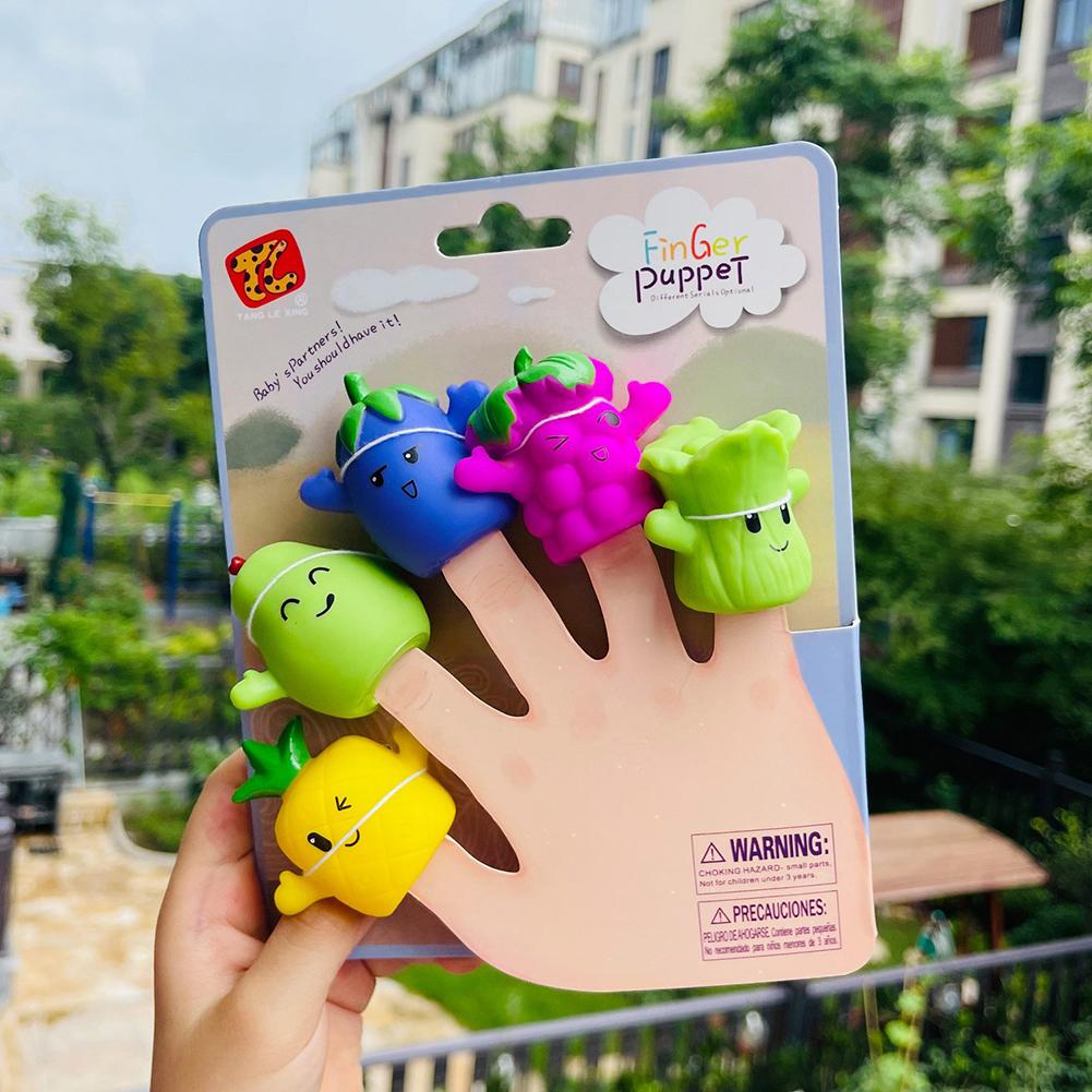 

Kid Mini Animal Fruit Vegetable Hand Finger Puppet Toy Set Baby Educational Story Time Bath Parent Child Interactive Game Toy