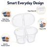 50/100Pcs Disposable Plastic Sauce Cups With Hinged Lids Dual Compartment Portion Cups Leakproof Takeout Condiment Salad Dressing Containers