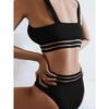 Women's Tank Top Push Up Swimsuit 2 Piece High Waisted Bikini Set for Women Color Block Bikinis Tummy Control Bathing Suit