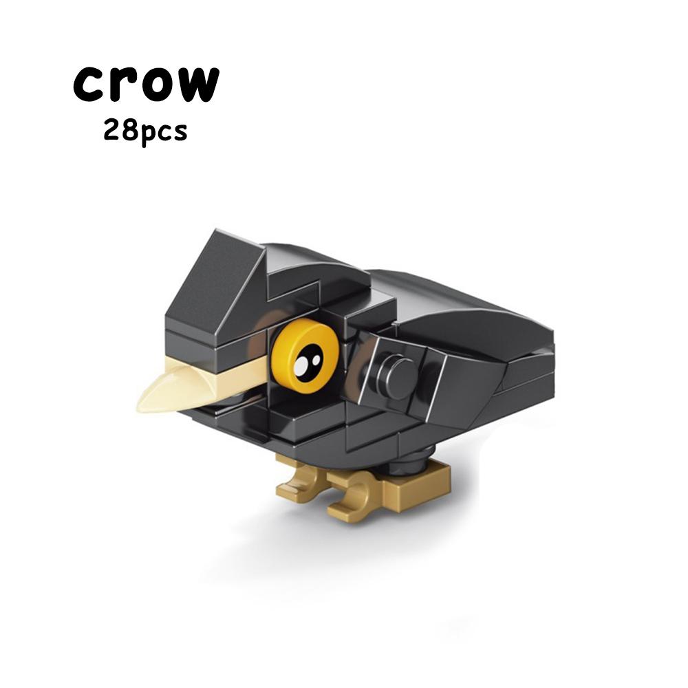 Mini Birds Series Building Block Crow Swallow Peacock Hoopoe Flamingo Parrot Eagle Bricks Toys 10in1 Educational Children Gifts