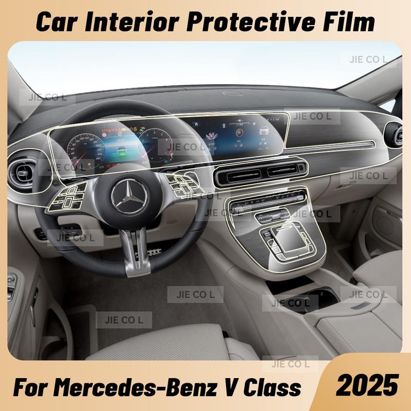 For Mercedes Benz V Class 2025 Anti-scratch Car Interior Center Console Media Dashboard Navigation TPU Protector Film