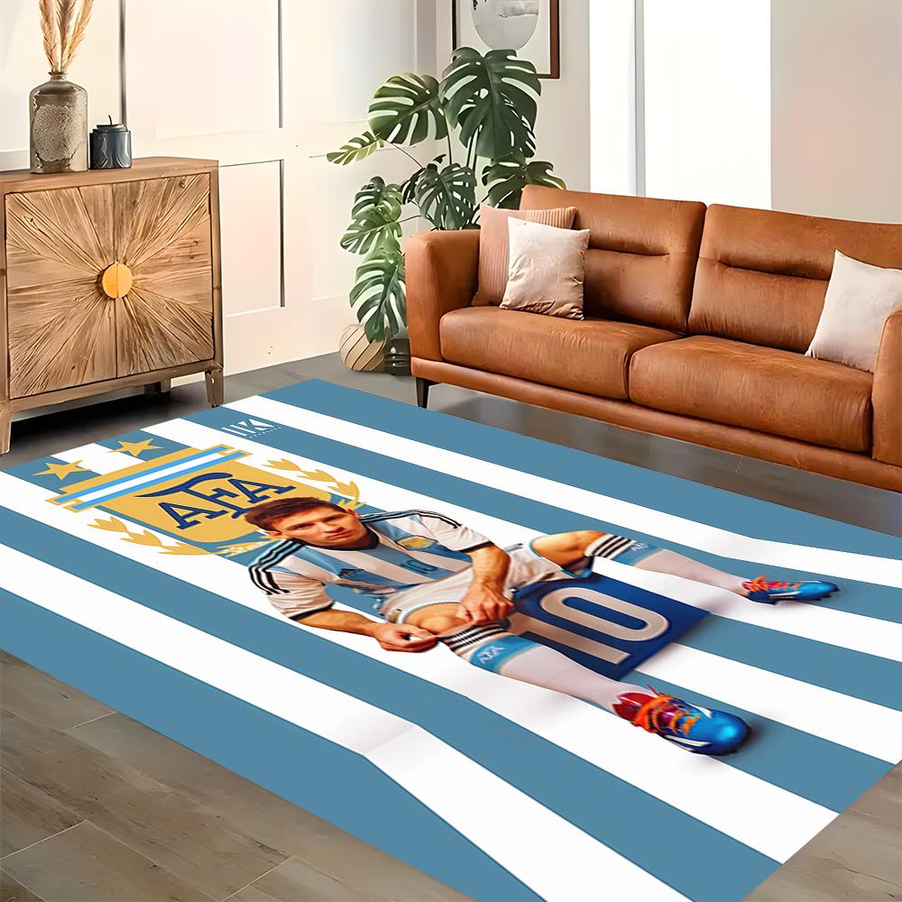 Argentina Messi Celebration rug for living rooms, bedrooms, home décor, and as gifts.