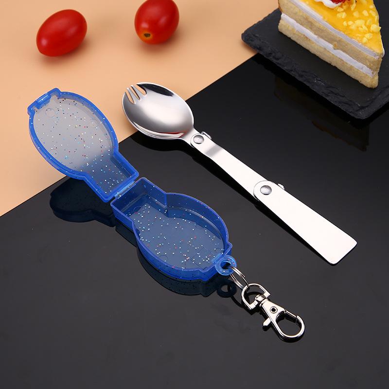 Kreative faltbare Löffelgabel Thermoskanne und Topf aus 304 Edelstahl für Picknicks im Freien.