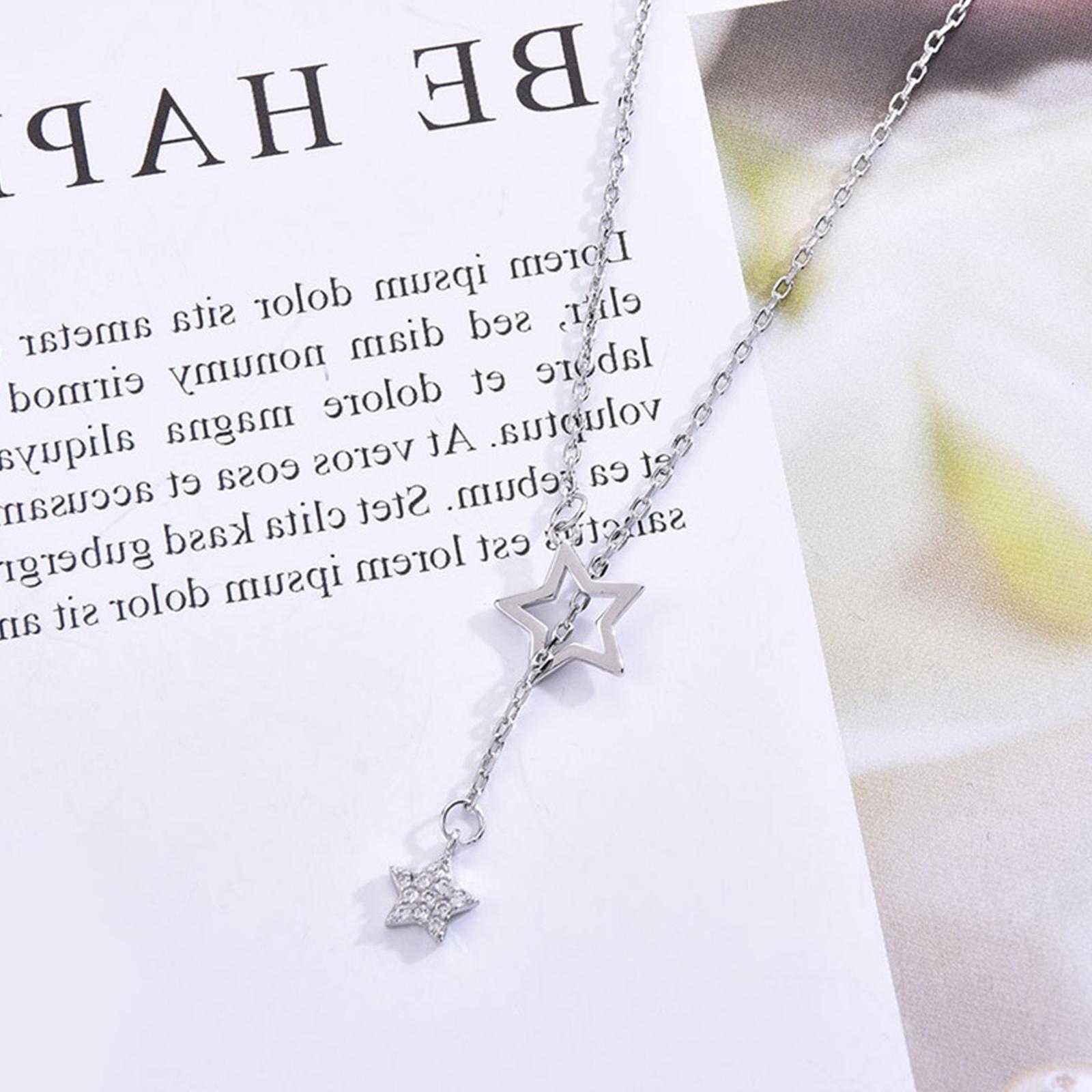 

Ожерелье из сплава с циркониевой звездой, полое, элегантное, с простой кисточкой на ключице