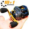 LEO FISHING Baitcasting Reel 18+1BB Casting Reel Smooth Metal 7.2:1 Gear Ratio Fishing Reel with Standard or Deep or Shallow Spool for Bass