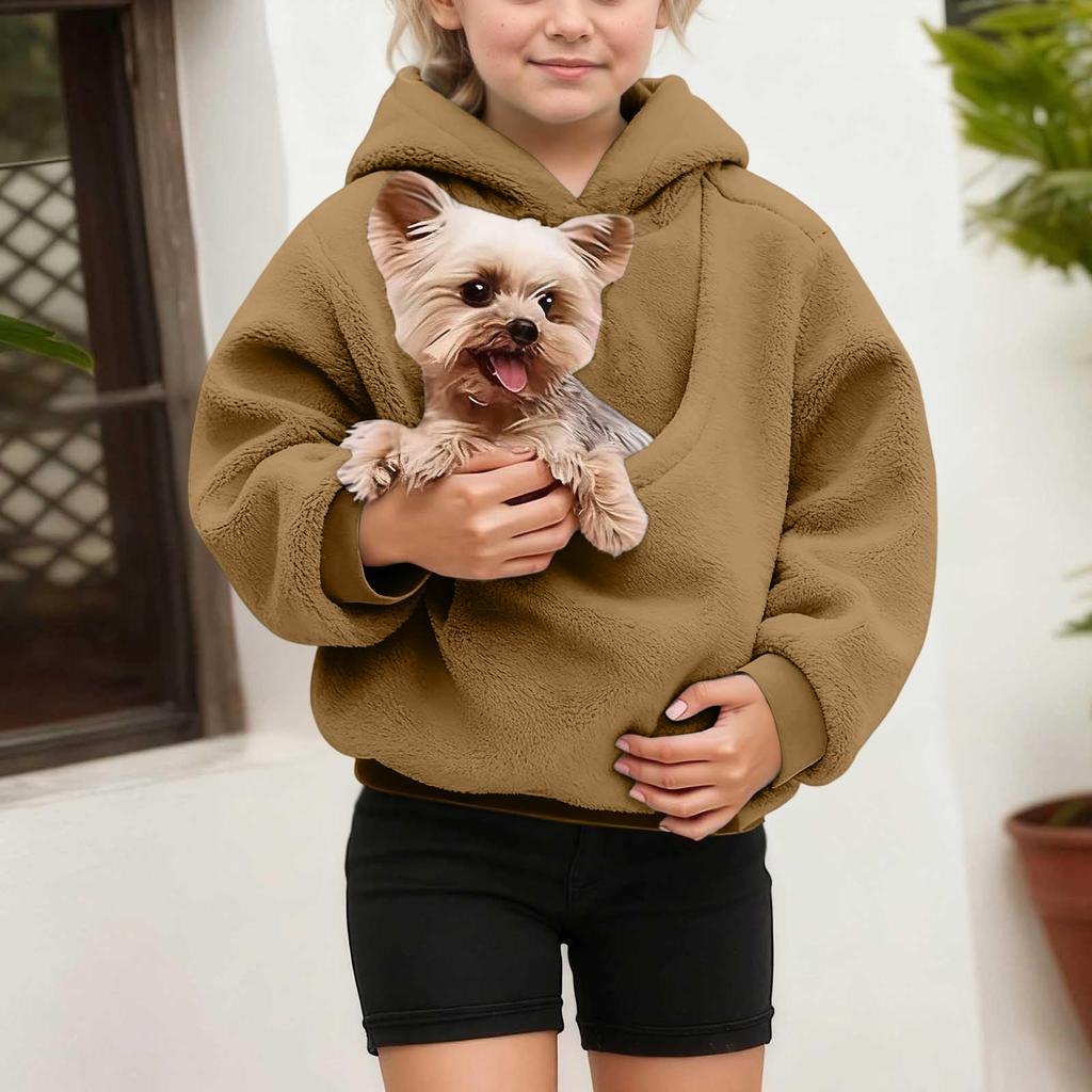 Boys and Girls Fall Winter Casual Long Sleeve Hooded Sweatshirt Pullover for Everyday Wear