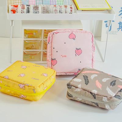 Women Sanitary Napkin Storage Bag Portable Cotton Pad Pouch Cosmetic Bags