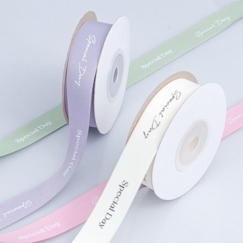 Elegantes Alphabet Doppelseitiges Mattes Polyesterband Mattes Kuchenband Blumenkopfschmuck Handtasche Einfarbiges Band Dekoration Heimdekoration