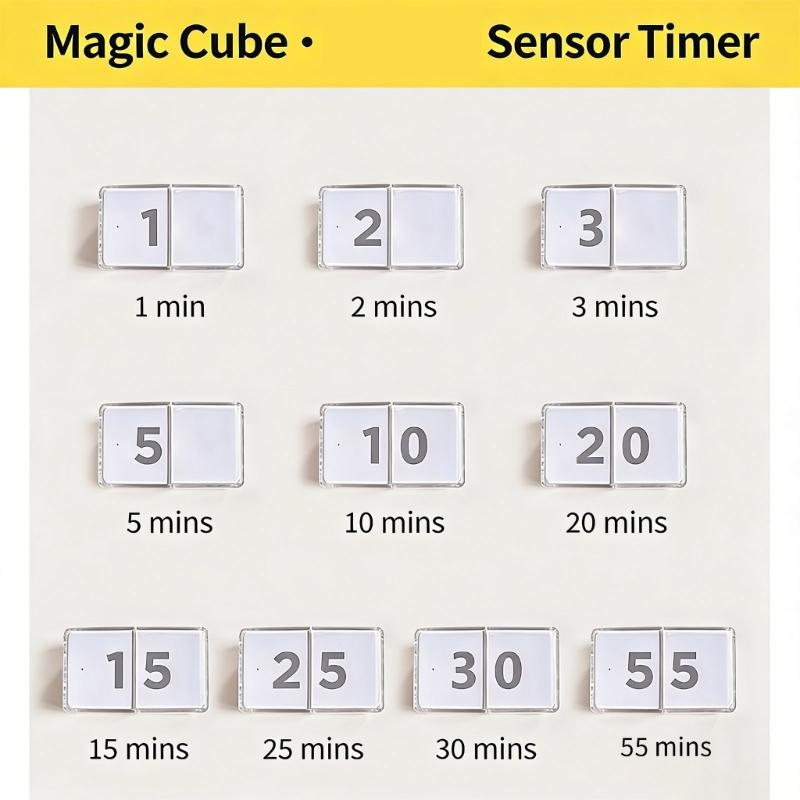 Gravities Activated Electronic Timer Cubes Automatic Detection Accurate Timing Large Digital Display with 10 Presets Time