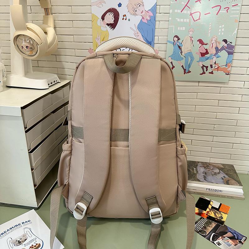 School Bag Schoolbag Female Ins Wind Korean Version Cute Three To Six Contrasting Color Backpack