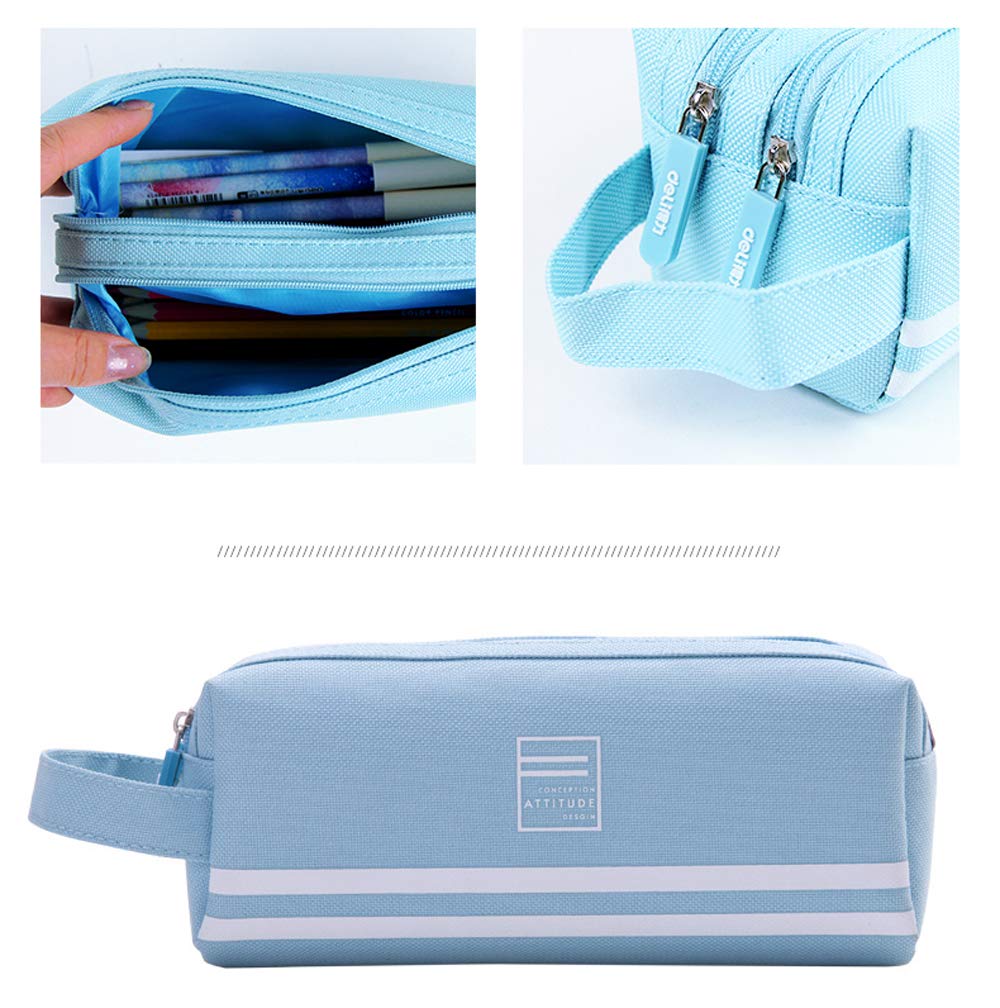 Federmäppchen mit großer Kapazität aus Canvas für Grund- und Unterstufe Federmäppchen für Jungen und Doppelstift 2 Bleistifte Oberstufe Kleinartikel