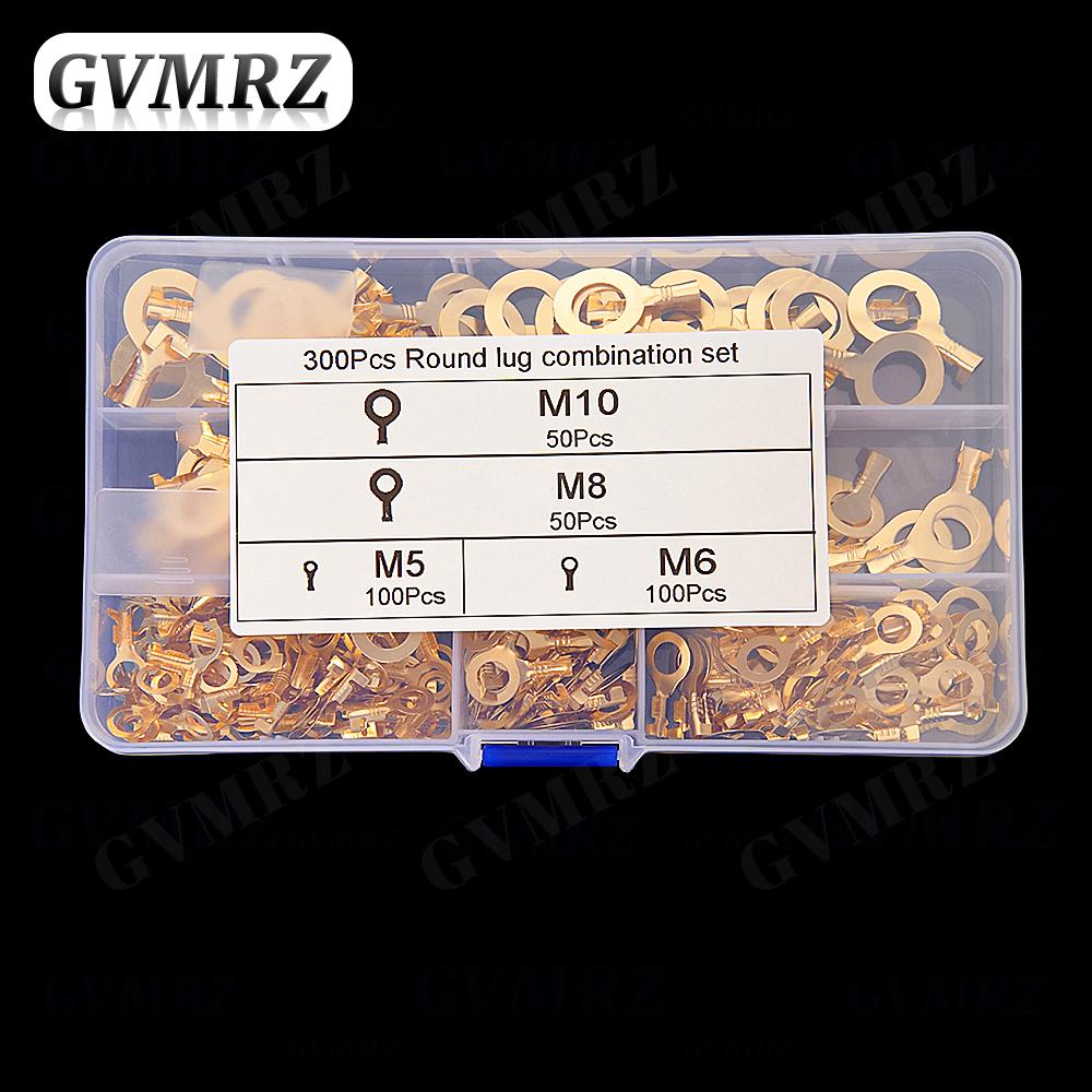 150~540PCS M3/M4/M5/M6/M8/M10 Ring Lugs Eyes Copper Crimp Terminals Cable lug Wire Connection Non Insulated Assortment Kit