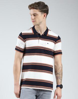 Men's Regular Fit Half Sleeve Striped Polo T-Shirt