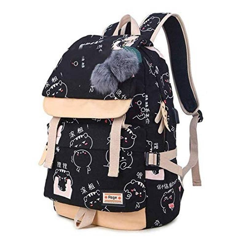 

Asge женская модная школьная сумка Kawaii рюкзак с принтом для девочек повседневный водонепроницаемый рюкзак школьный подростковый рюкзак темно-синий
