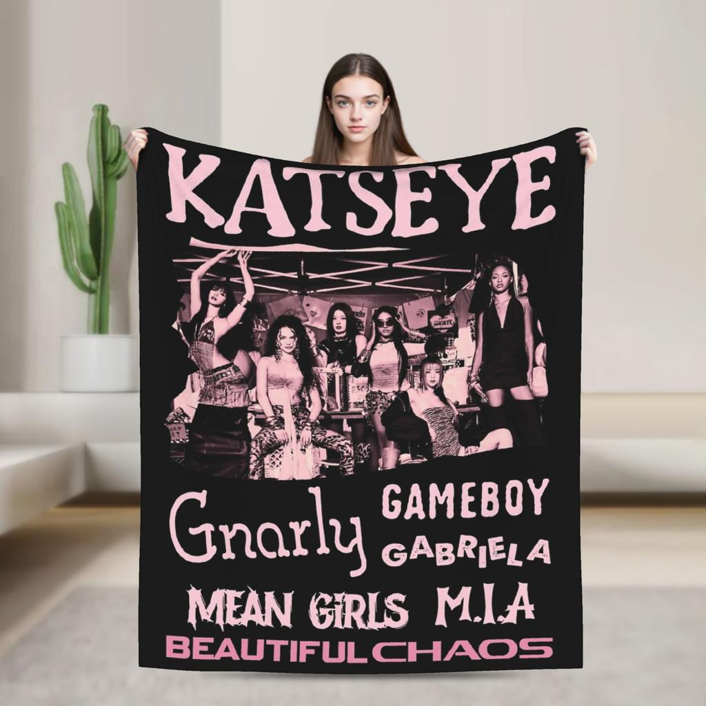 Manon Katseye Kpop Blanket Fleece All Season Portable Soft Throw Blankets for Home Bedroom Bedspread